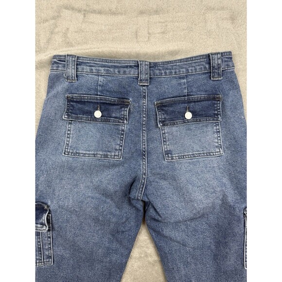 KanCan Jeans Women's 9/28 Blue Medium Wash Avery High Rise Cargo Pocket Casual - Picture 4 of 12